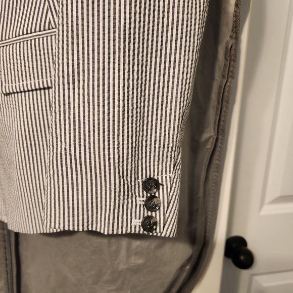 Banana Republic gray and cream women's double-breasted blazer size 12 - Picture 5 of 14